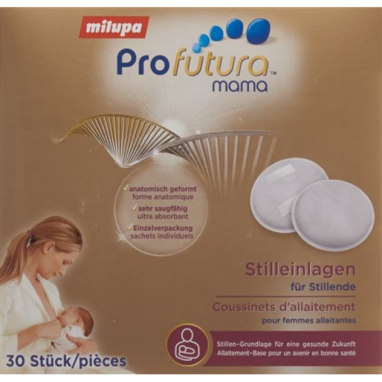 បន្ទះសុដន់ Milupa Profutura សម្រាប់ម្តាយបំបៅ 30 កុំព្យូទ័រ