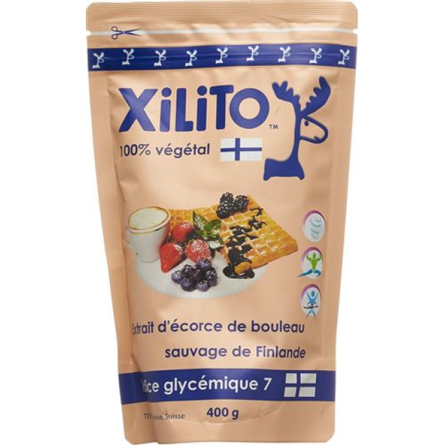 Xylitol Xilito Extrait d'écorce de bouleau Plv Wilde Finlande 400 g