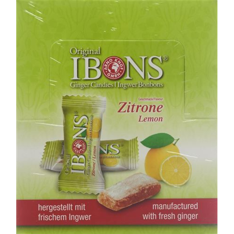 IBONS ការបង្ហាញស្ករគ្រាប់ខ្ញី Lemon 12x60g