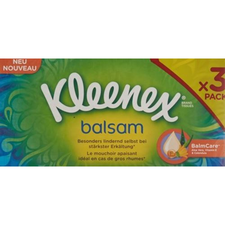 Kleenex Balm Nenäliinat Box Trio 3 x 60 kpl