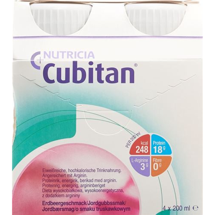 Cubitan içməli qida çiyələk 4 x 200 ml