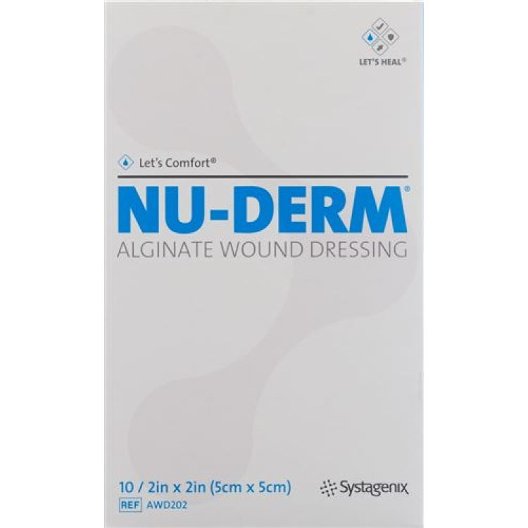 NU-DERM ALGINATE Medicazione per ferite in alginato 5x5cm 10 pz