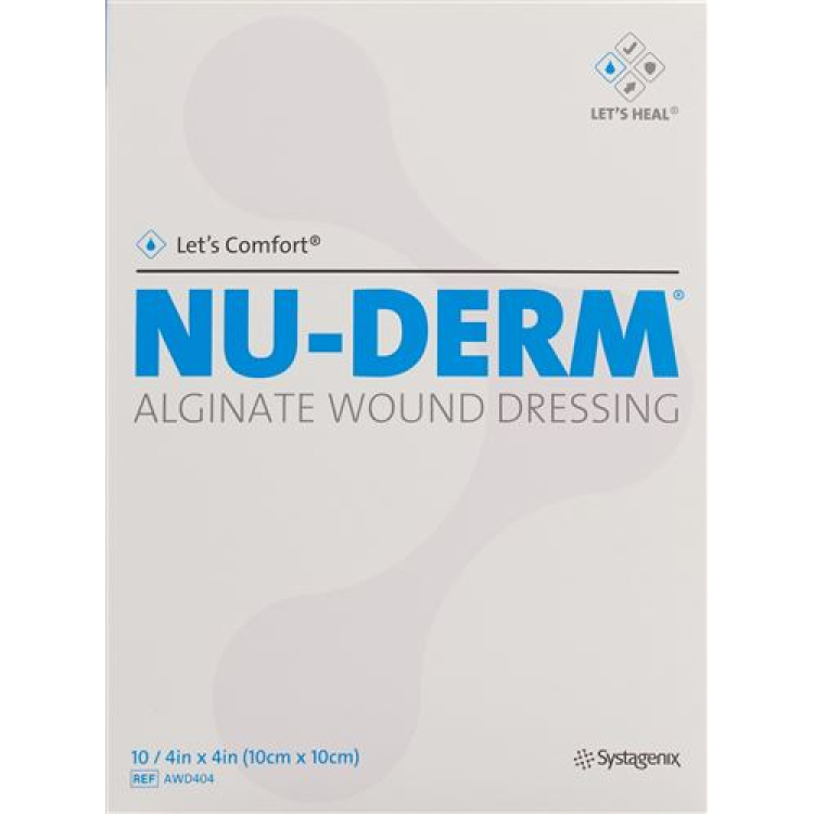 NU-DERM ALGINATE Medicazione per ferite in alginato 10x10cm 10 pz