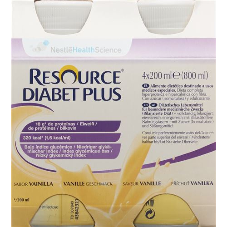 Resource Diabet Plus vanilja 4 Fl 200 ml