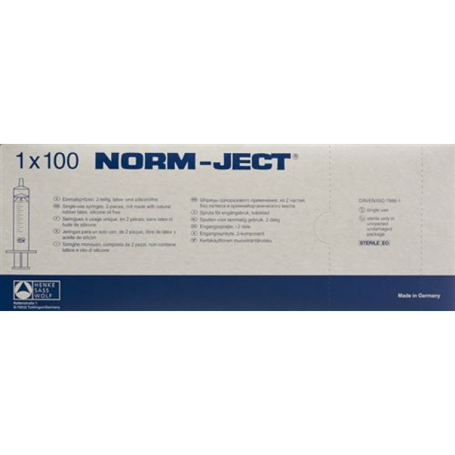 HSW σύριγγα Norm-Ject 10ml 2 τεμαχίων εκκεντρικό 100 τμχ