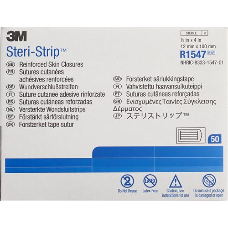 3M Steri Strip 12x100mm oq mustahkamlangan 50 x 6 dona