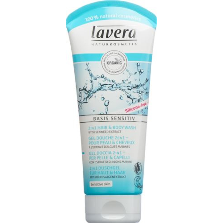 Lavera 2i1 hår- og bruseshampoo baseret sensitiv 200 ml