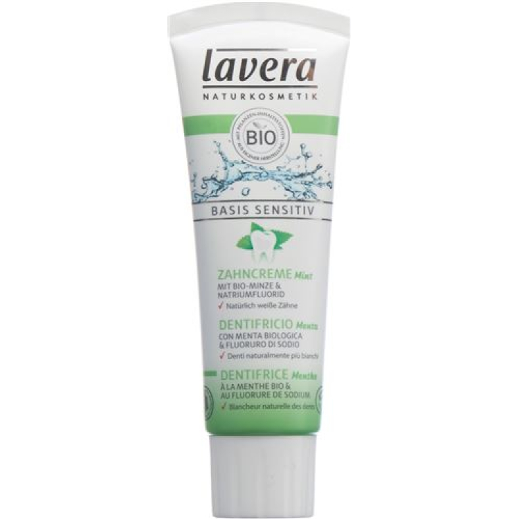 Lavera tandpasta mint basis sensitiv Tb 75 ml