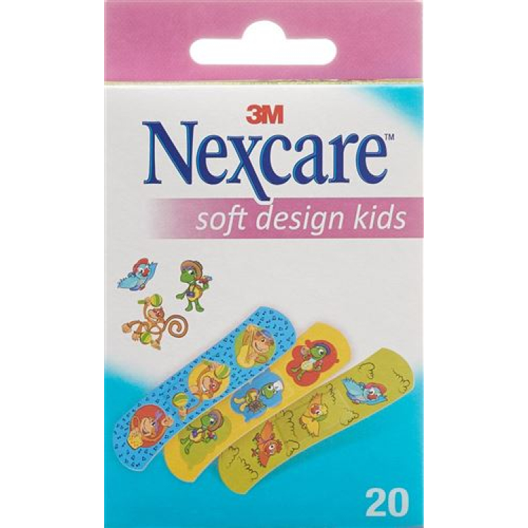 3M Nexcare lastesillutis Soft Kids Design mitteassortii 20 tk