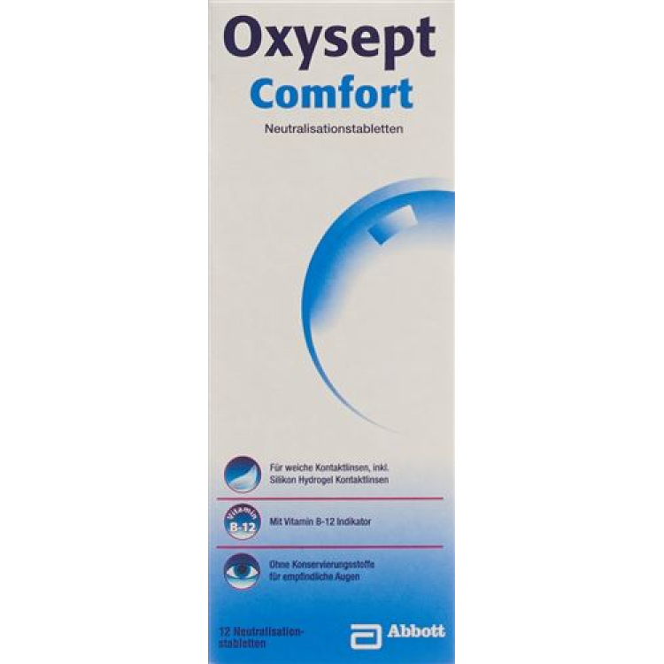 Oxysept Comfort Vitamin B12 nötralize edici tabletler 12 adet