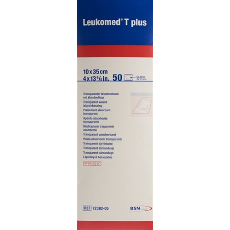 Leukomed T plus transparenter Wundverband 10x35cm mit Wundauflag