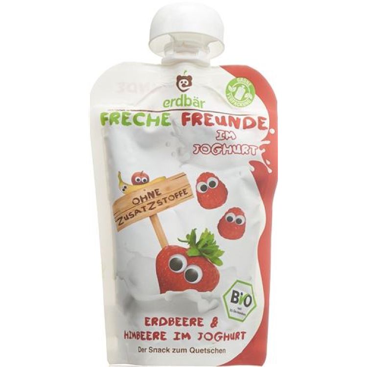 Naughty friends Quetschmus Yogurt Strawberry & Raspberry 100g