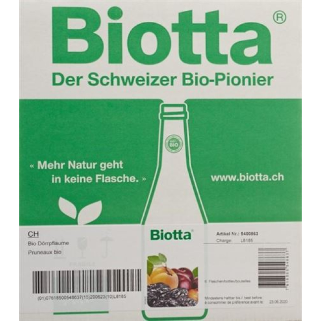 Biotta Pflaume Bio 6 x 5 dl