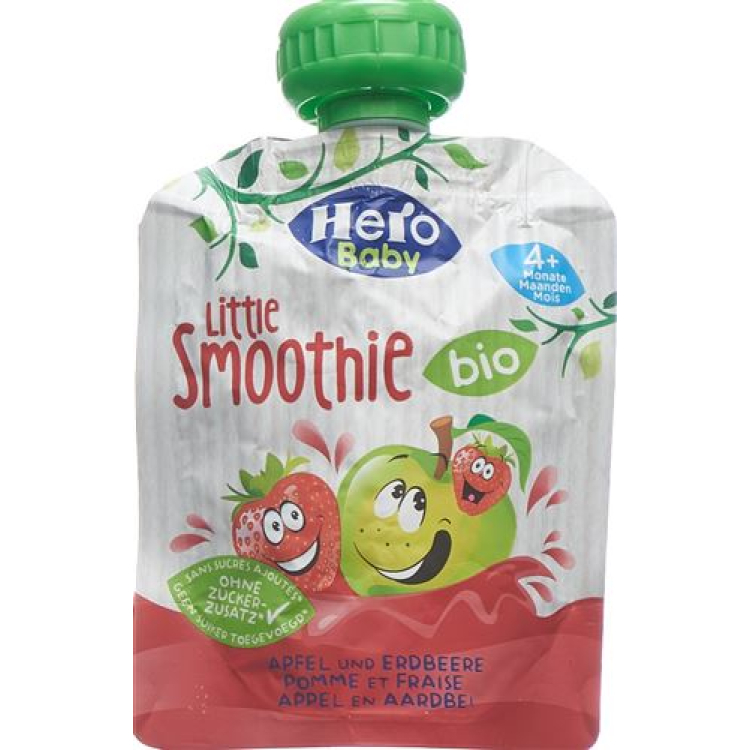 Hero Baby Organic Smoothie obuolių braškių Btl 90 g