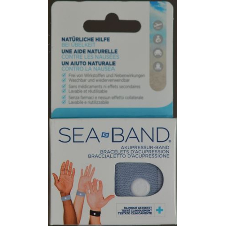Sea-Band acupressure band សម្រាប់មនុស្សពេញវ័យពណ៌ប្រផេះ 1 គូ