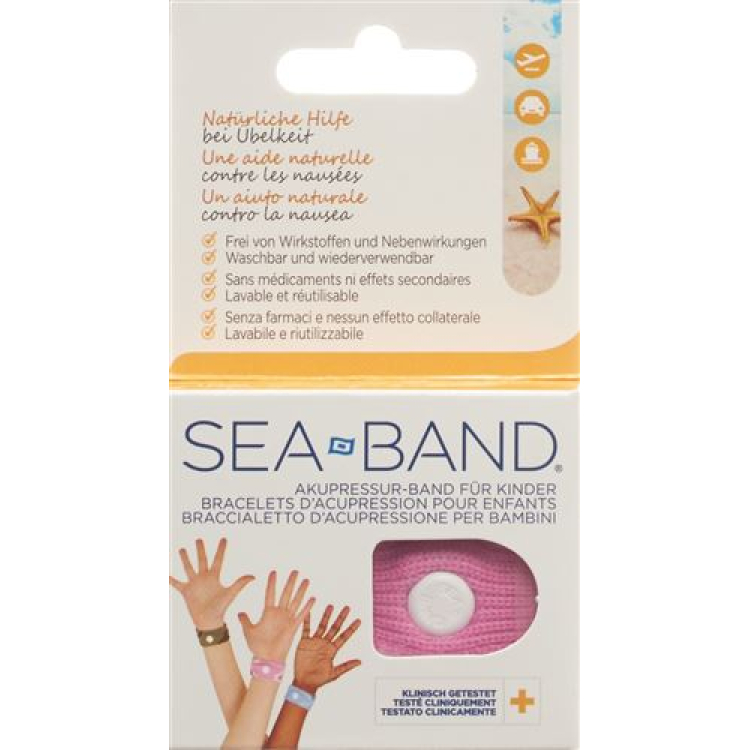 Sea-Band acupressure band საბავშვო ვარდისფერი ერთი წყვილი