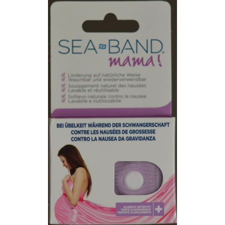 Sea-Band Mama acupressure band ពណ៌ផ្កាឈូក សម្រាប់មានផ្ទៃពោះ 1គូ