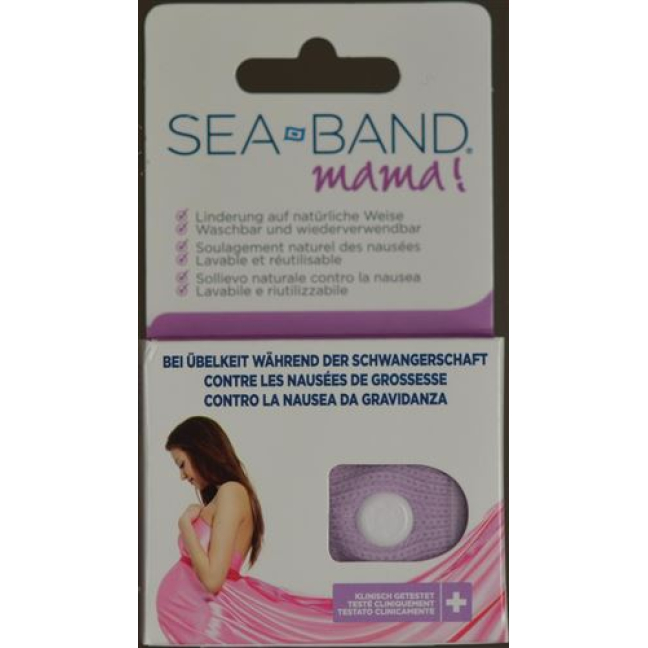 Sea-Band Mama acupressure band ពណ៌ផ្កាឈូក សម្រាប់មានផ្ទៃពោះ 1គូ