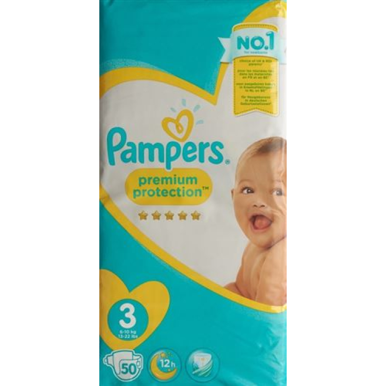 Pampers Premium Protection Gr3 6-10kg Midi Sparpackung 50 pcs