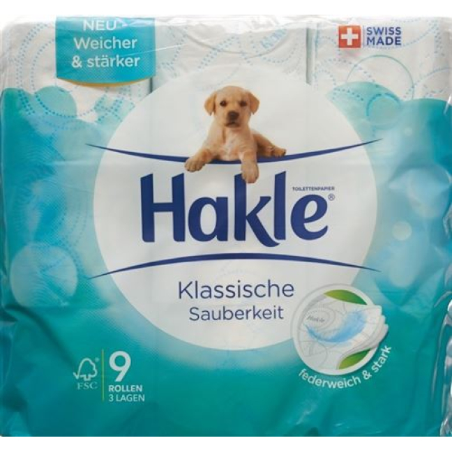 Hakle Classic Clean toilet paper blue FSC 9 pcs