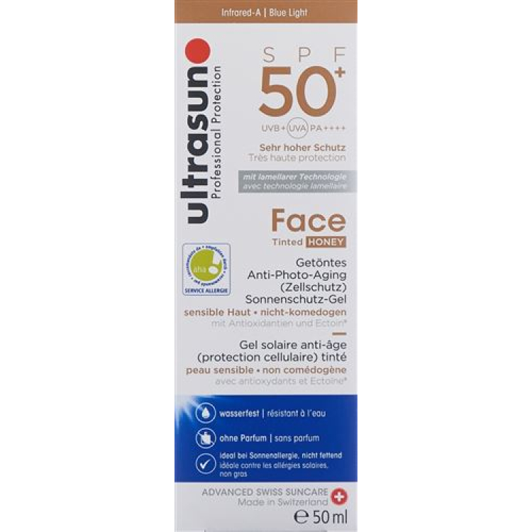 Ultrasun Face Tinted SPF 50+ ទឹកឃ្មុំ 50 មីលីលីត្រ