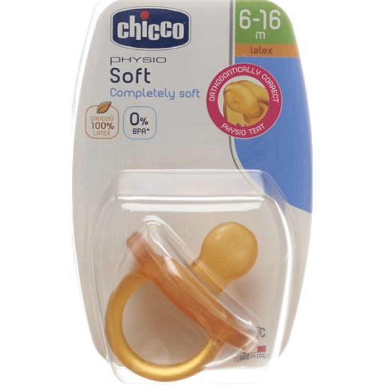 Chicco Beruhigungssauger physiologisch Kautschuk Gommotto 6-16m 