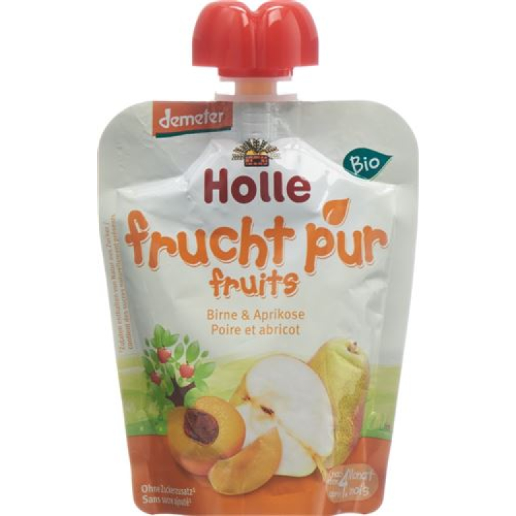 Holle Pouchy pear ជាមួយ apricot 90 ក្រាម។