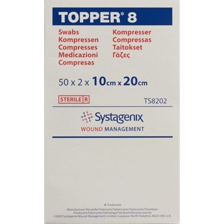 TOPPER 8 NW Compr 10x20cm មាប់មគ 50 កងវរសេនាតូច 2 ភី។