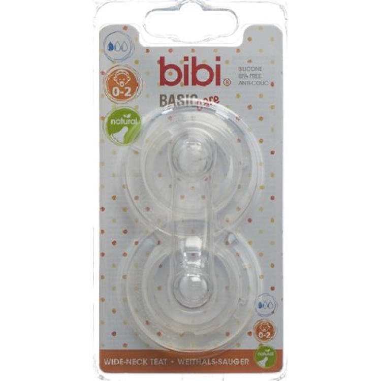 Bibi wide-mouth suction BasicCare Newborn NatSil SV-A + B 2 pcs