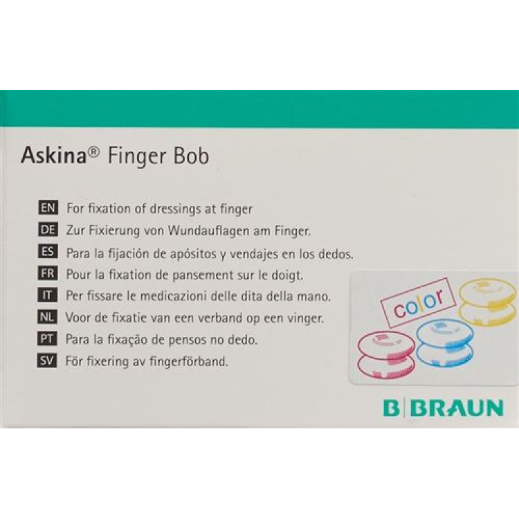 Бинты на пальцы Askina Finger Bob цветные 50 шт.