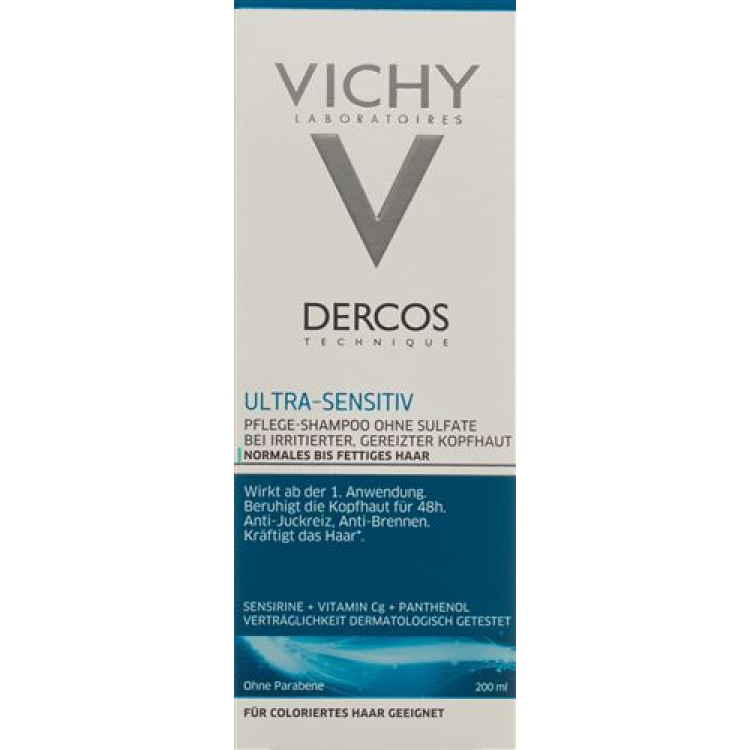 Шампунь Vichy Dercos Ultra-Sensitive для жирной кожи головы немецкий/итальянский 200мл