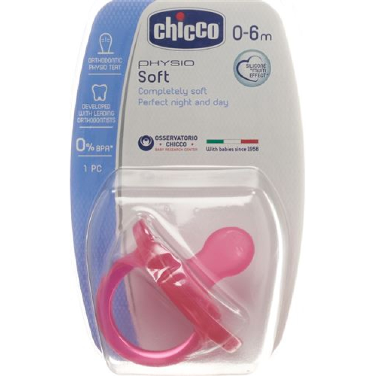 Chicco Physiological Soother GOMMOTTO PINK Silicone mini 0-6m DE / FR