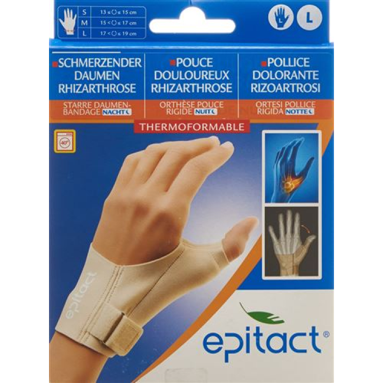 Epitact rigid thumb bandage NIGHT L 17-19cm left