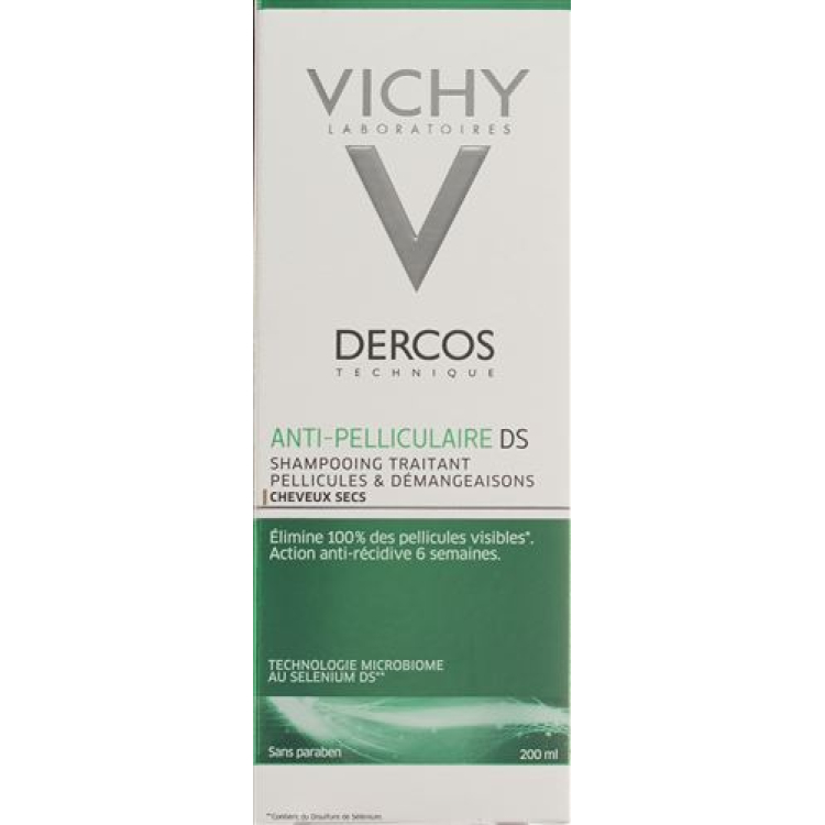 Vichy Dercos შამპუნი პელიკულარის საწინააღმდეგო cheveux secs FR 200 მლ