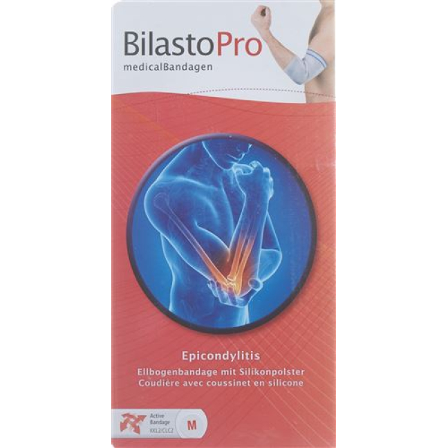 Bilasto Pro epicondylitis elbow brace M gray with silicone pads