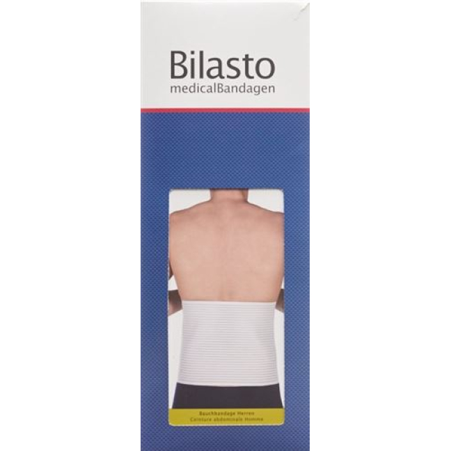 Bilasto Abdominal Bandage Men M White with Micro-Velcro