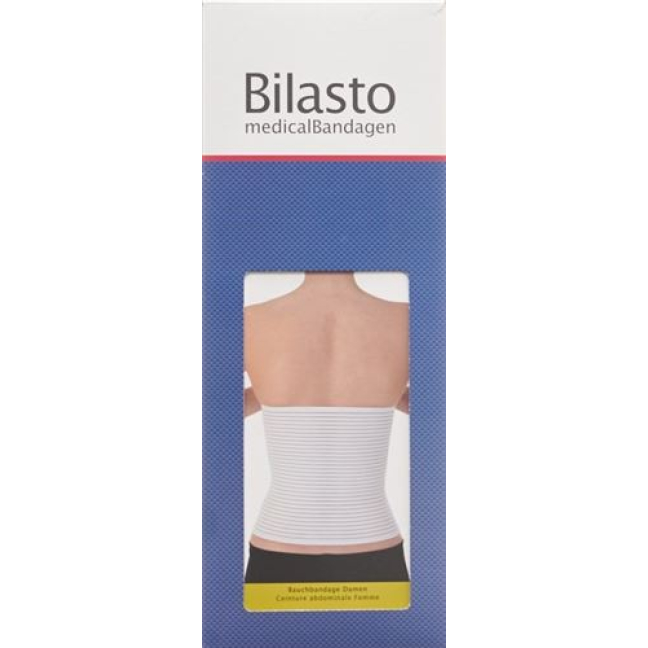 Bandage abdominal Bilasto Femme S Blanc avec Micro-Velcro