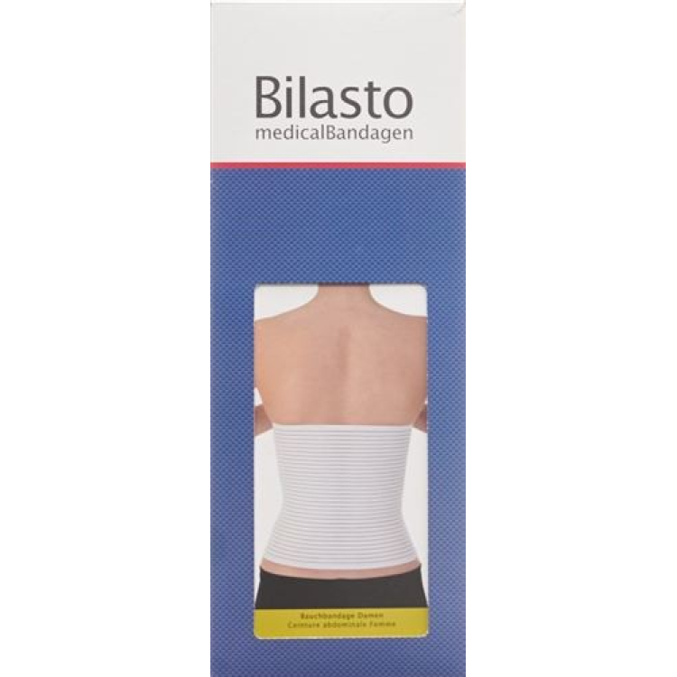 Bilasto bandagem abdominal feminina S branca com micro velcro