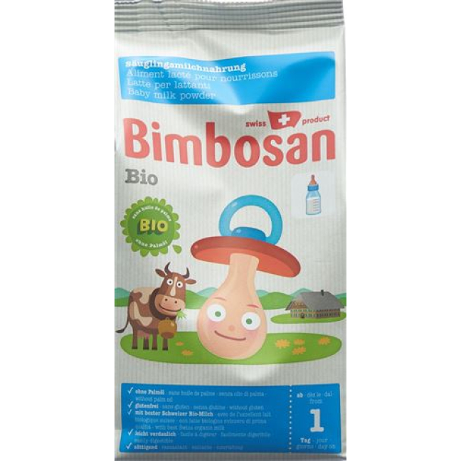 Bimbosan Organic Baby milk be palmių aliejaus pakelis 400g