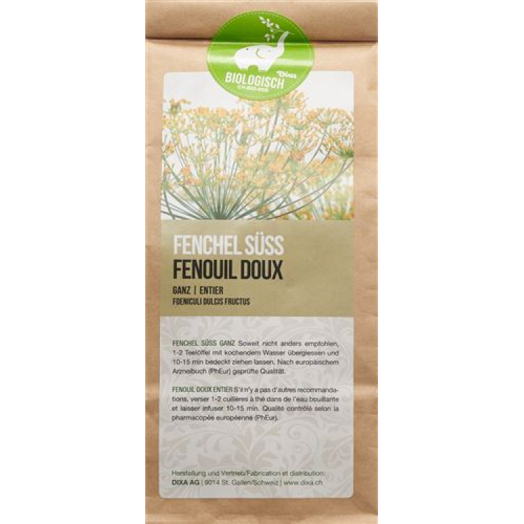 Dixa Fenchel süss PhEur BIO ganz 200 g