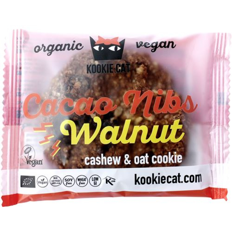 Печенье Kookie Cat Cacao Nibs с грецким орехом 50г