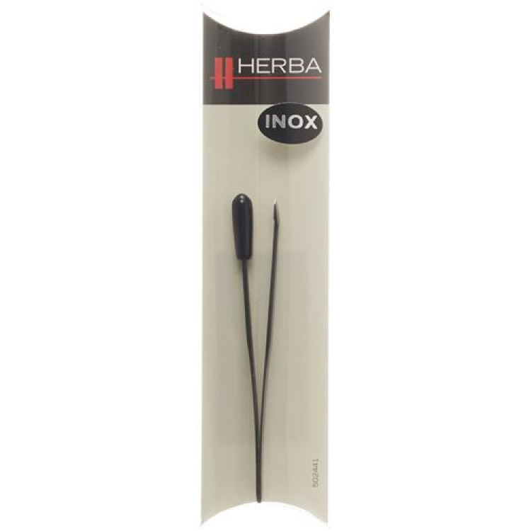 Pinset herba menyerong Inox hitam dengan logo Herba