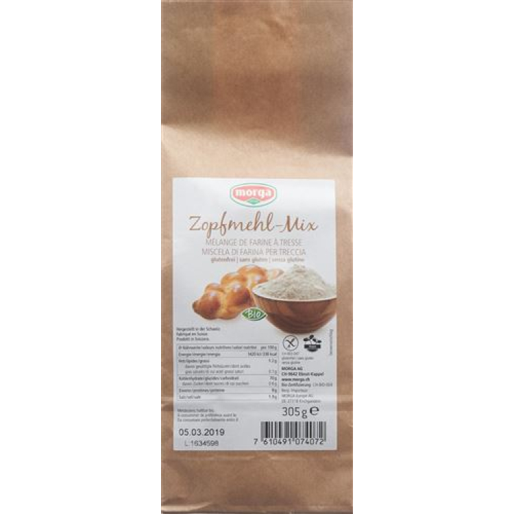 Morga Zopfmehl mix Glutenfri Økologisk 305 g