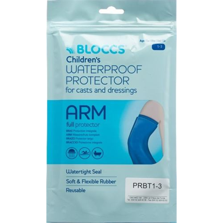 Bloccs protezione acqua bagno e doccia per braccio 17-28/43cm bambino