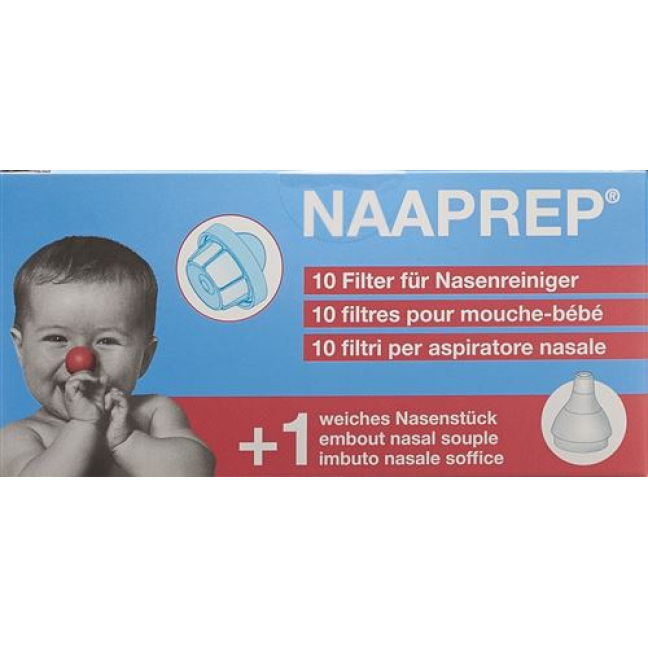 Filtre Naaprep pour nettoyeur d'embout nasal 10 + 1 embout nasal