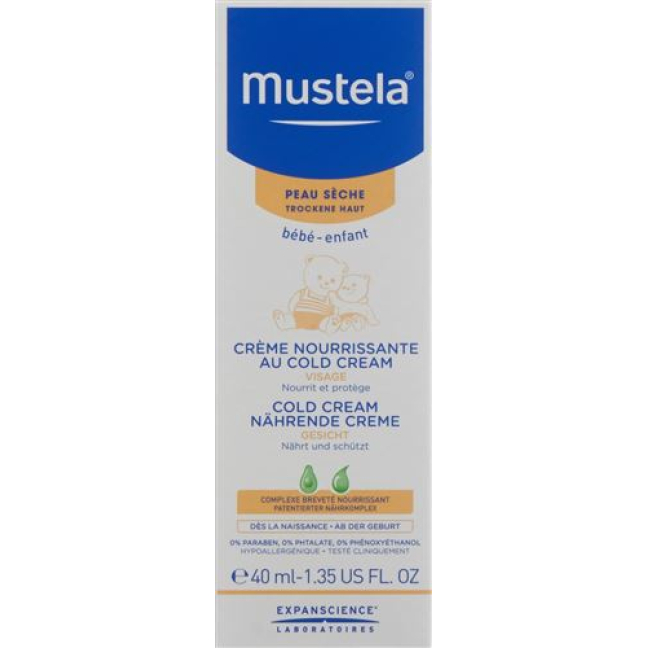 Crema Nutritiva Mustela con Cold Cream Piel Seca, 40 ml.