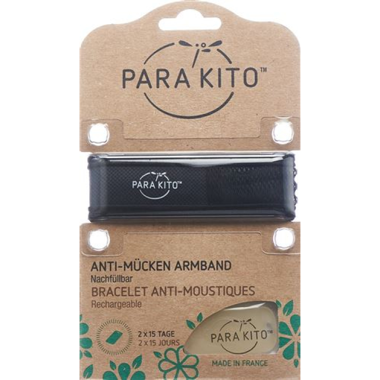 Parakito bracelet natural mosquito repellent black