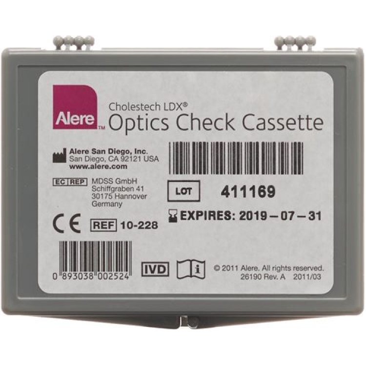 Alere Cholestech LDX Optics Check Cassette