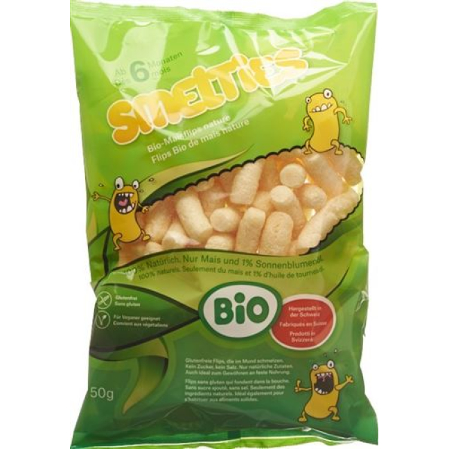 Barritas de maíz orgánico Smelties (producidas CH) 50 g