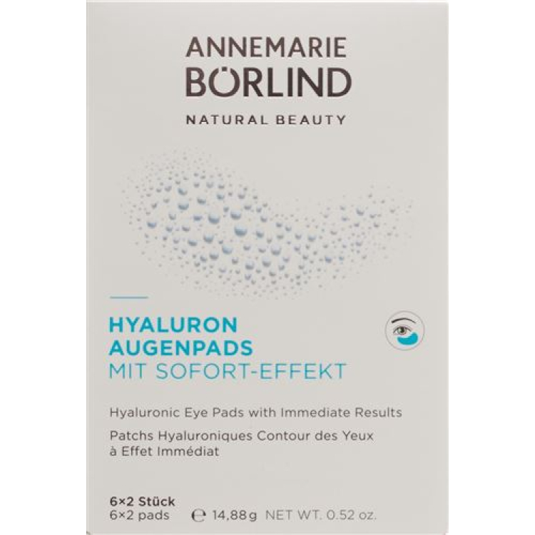 Borlind hyaluronic Augenpads trenutačni učinak 6 kom